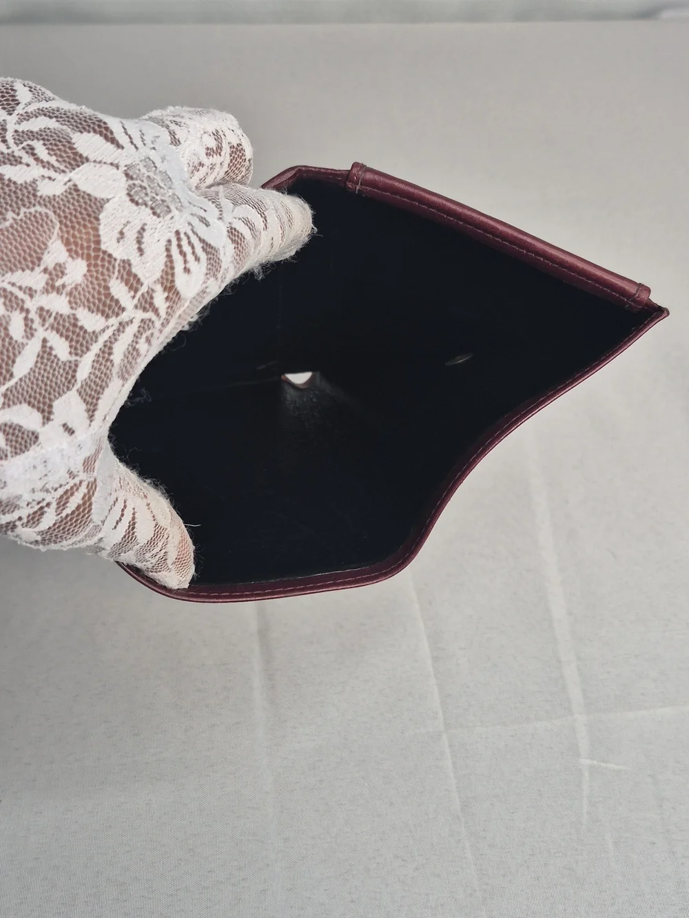 Valentino Garavani Burgundy Folded Leather Wallet NWOT